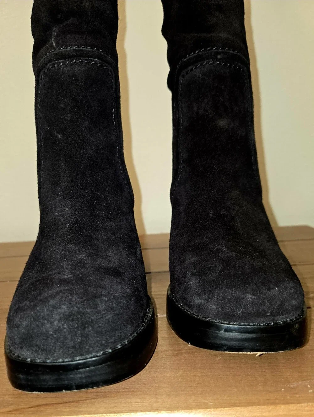 Michael Kors Hayden Black Suede Knee-High Boots
